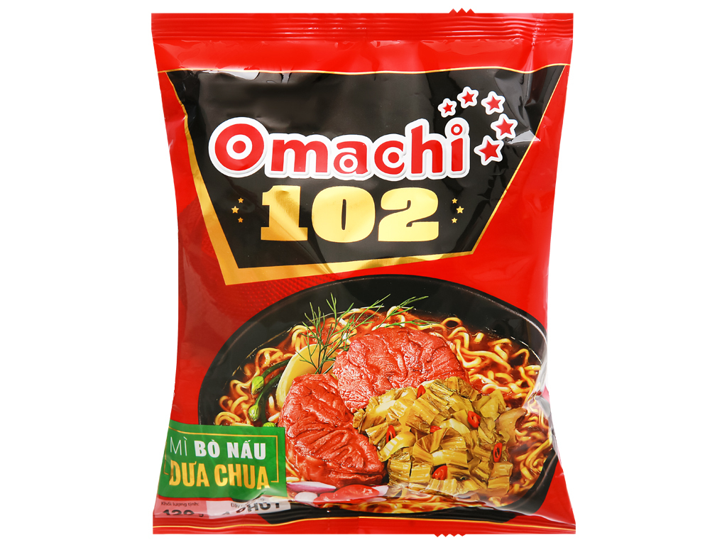 Thùng 30 gói mì bò nấu dưa chua Omachi 102 120g