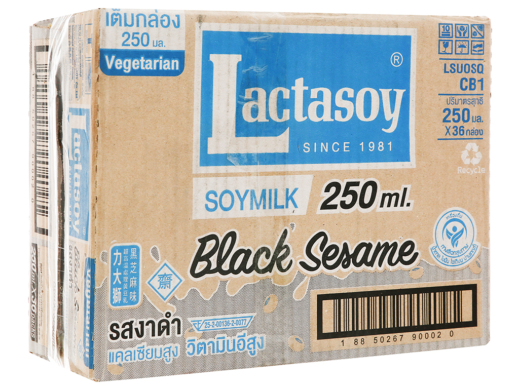 Thùng 36 hộp sữa đậu nành mè đen Lactasoy 250ml
