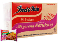 Thùng 40 gói mì xào khô Indomie Goreng Rendang vị bò cay 91g