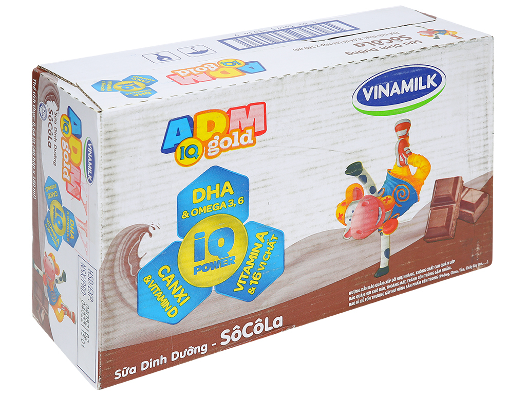 Thùng 48 hộp sữa dinh dưỡng socola Vinamilk ADM Gold 180ml