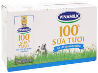 Thùng 48 hộp sữa tươi ít đường Vinamilk 100% Sữa Tươi 180ml
