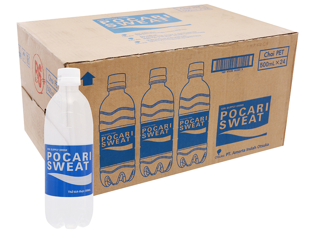 Thùng nước khoáng i-on Pocari Sweat - 500ml, 24 chai