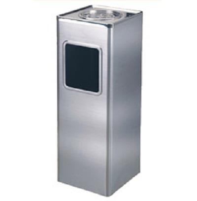 Thùng rác Inox vuông gạt tàn Nhân Long A34-B