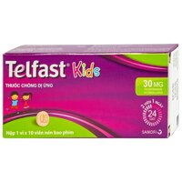 Thuốc điều trị viêm mũi dị ứng, mày đay vô căn mạn tính cho trẻ em Telfast Kids (1 vỉ x 10 viên/hộp)