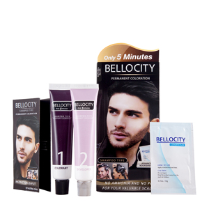 Thuốc nhuộm tóc dạng dầu gội Bellocity màu đen