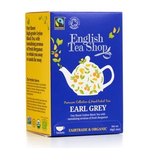 Trà Organic Earl Grey English Tea Shop hộp 20 gói