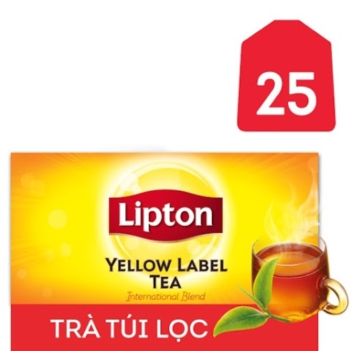 Trà túi lọc nhãn vàng Lipton hộp 50g