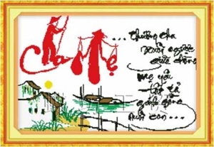 Tranh đính đá H740 - Cha mẹ