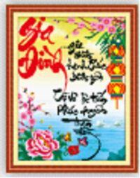 Tranh đính đá H975 - Gia đình yêu thương