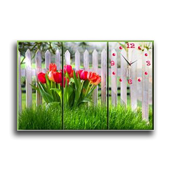 Tranh Đồng Hồ Tulip Ngày Mới Vicdecor DHT0218