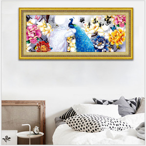 Tranh gắn đá AB A6165-1 - Công thưởng nguyệt (152x60)