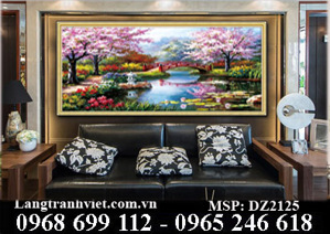 Tranh gắn đá cao cấp cây cầu - DZ2125 (DZ-2125)