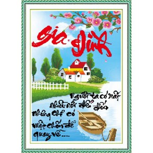 Tranh gắn đá H881 - Gia đình (71x50)