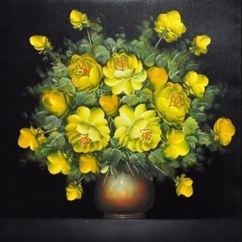 Tranh in canvas VTC LunaCV-0209 - lọ hoa vàng, 40 x 40cm