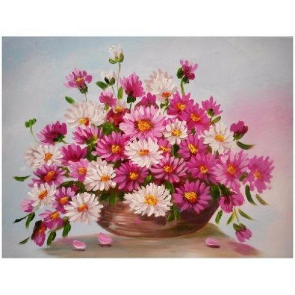 Tranh in canvas VTC LunaCV-0334 - giỏ hoa cúc đẹp