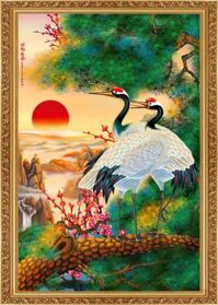 Tranh in canvas VTC LunaTM-0017 - phong thủy bạch hạc, 50 x 75 cm