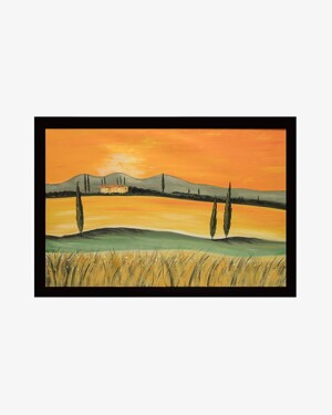 Tranh sơn dầu vẽ tay Phố Xa