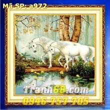 Tranh thêu chữ thập - động vật - DLH-YA972 