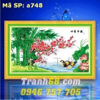 Tranh thêu chữ thập hoa DLH-YA748