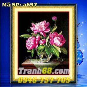 Tranh thêu chữ thập hoa - DLH-YA697