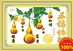 Tranh thêu chữ thập hoa - DLH-YZ551
