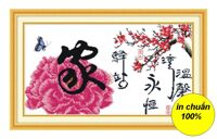 Tranh thêu chữ thập hoa DLH-YZ581