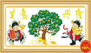 Tranh thêu chữ thập làm ăn phát tài - DLH-YZ679