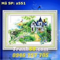 Tranh thêu chữ thập ngôi nhà - DLH-YA551