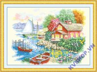 Tranh thêu chữ thập phong cảnh DLH-YA651