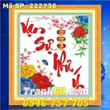 Tranh thêu chữ thập vạn sự như ý - DLH-222736 