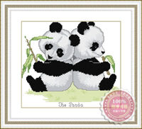 Tranh thêu động vật Die Lian Hua Gấu trúc YD222