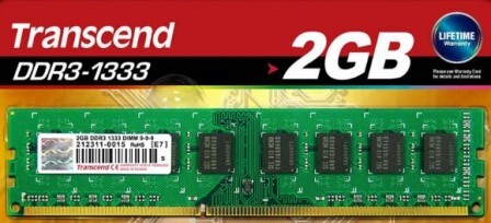 RAM Transcend DDR3 2GB Bus 1333Mhz - PC3 10600