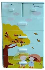 Tủ nhựa Song Long Pucca 5 tầng 6 ngăn có khóa