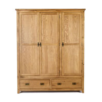 Tủ quần áo Rustic 3 cánh gỗ sồi 1m6