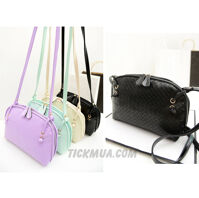 Túi đeo vân vuông màu sắc ngọt ngào (Màu xanh)_T3519