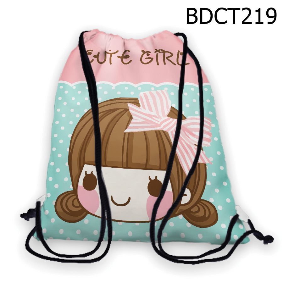 Túi rút Cô bé đeo nơ Cute Girl - BDCT219