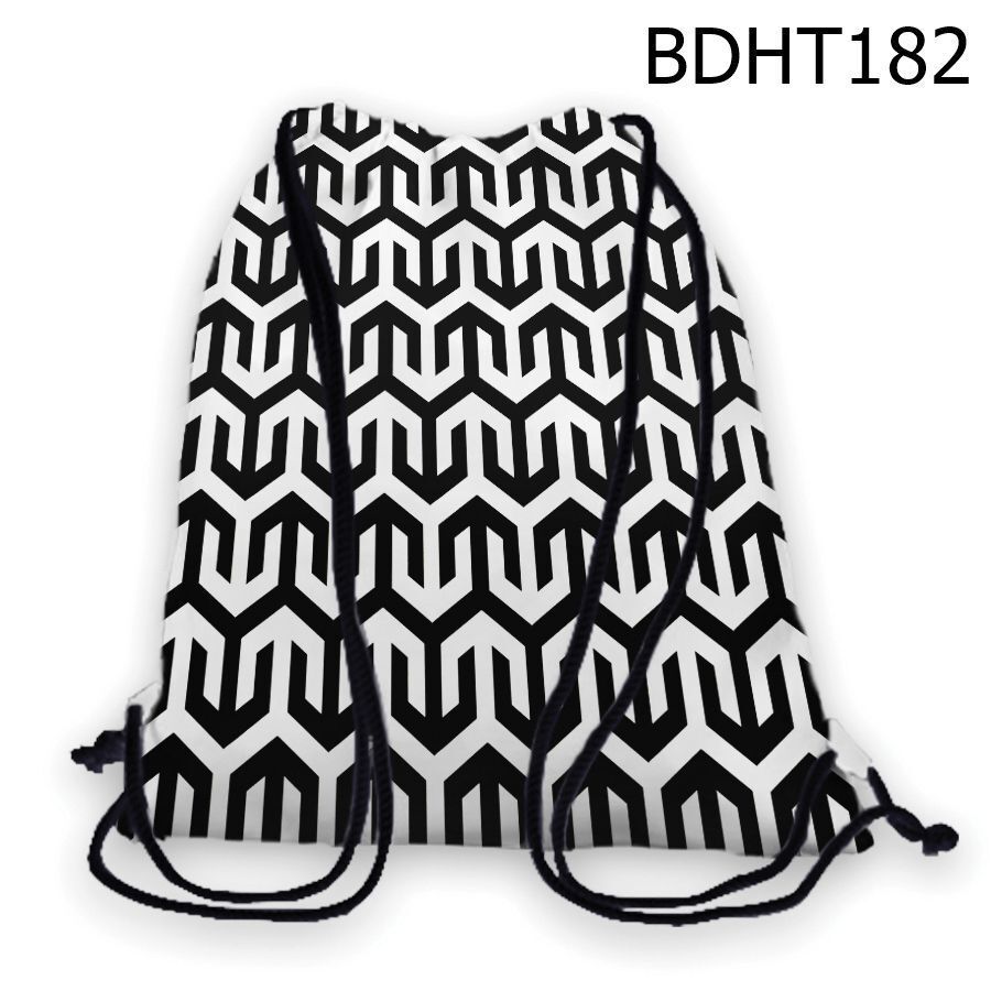 Túi rút hình học góc nhọn trắng đen - BDHT182