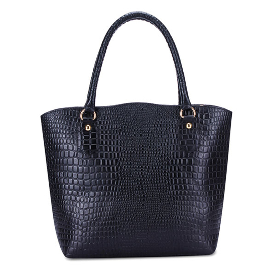Túi xách Huy Hoàng vân cá sấu quai đeo màu đen HH6178