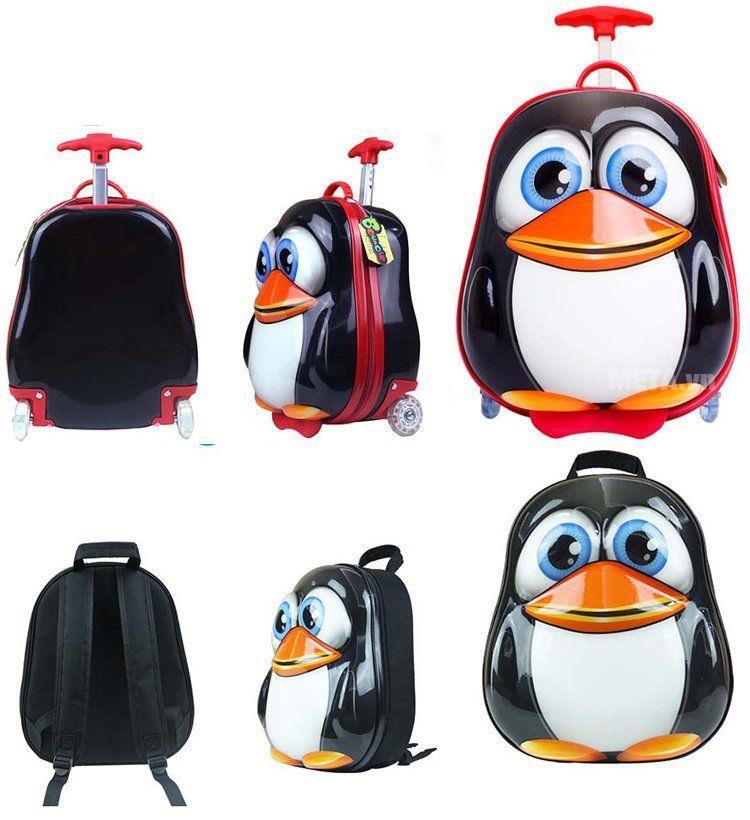 Bộ ba lô và vali trẻ em hình chim cánh cụt ngộ nghĩnh Bouncie LG-14PG-...