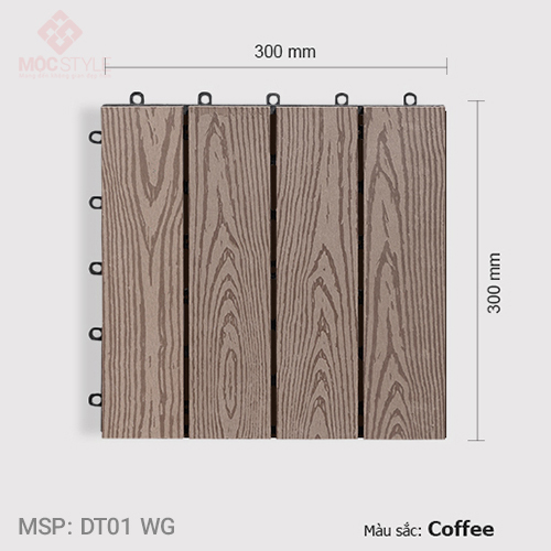 Vỉ gỗ nhựa lót sàn AWood DT01 WG Coffee