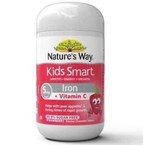 Viên bổ sung sắt cho bé Nature's Way Kids Smart Iron Chewable 50 viên