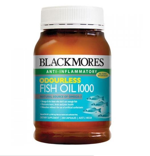 Viên dầu cá không mùi tanh Blackmores Odourless Fish Oil 1000 hộp 200 viên