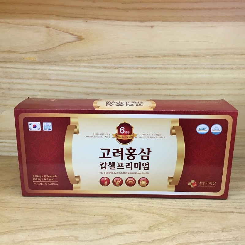 Viên hồng sâm cao cấp Daedong - Korea Red Ginseng Capsule - 830mg x 120 viên