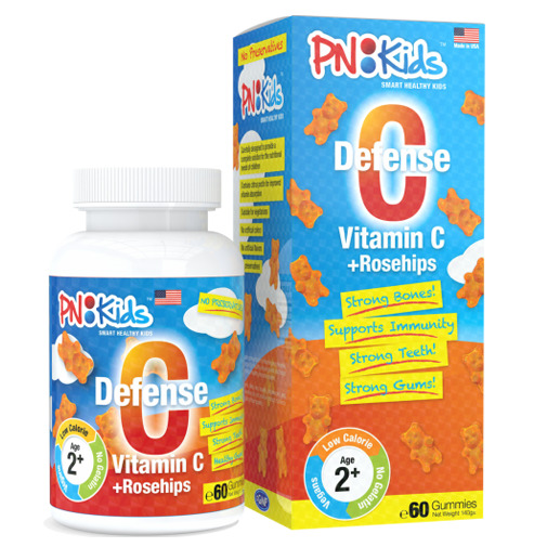 Viên nhai dẻo bổ sung vitamin C Pnkids Defense C - Vitamin C Rosehips 60 viên