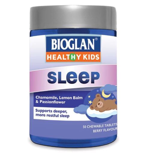 Viên nhai hỗ trợ giấc ngủ cho trẻ Bioglan Kids Sleep Chewable 50 Tablets NEW FORMULA