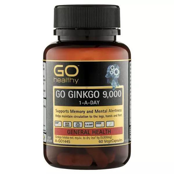 Viên uống bổ não GO Healthy Ginkgo 9000+ 60 viên