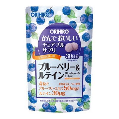 Viên uống bổ sung Blueberry và Lutein Orihiro dạng túi 120 viên