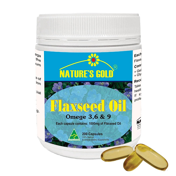 Viên uống bổ sung Omega 3-6-9 Nature’s Gold Flaxseed Oil 200 viên