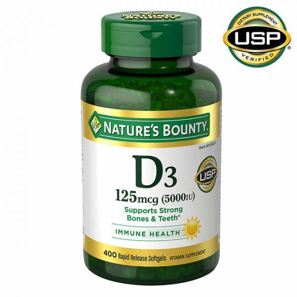 Viên uống bổ sung Vitamin D3-5000IU Nature’s Bounty 400 viên