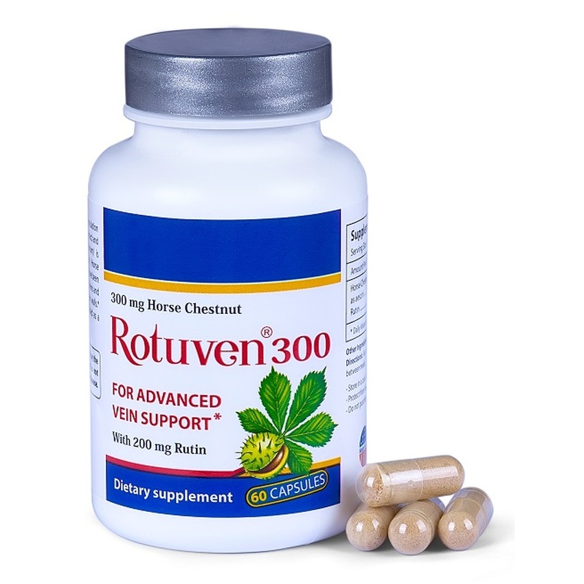Viên uống điều trị suy giãn tĩnh mạch chân Rotuven®300 60 viên